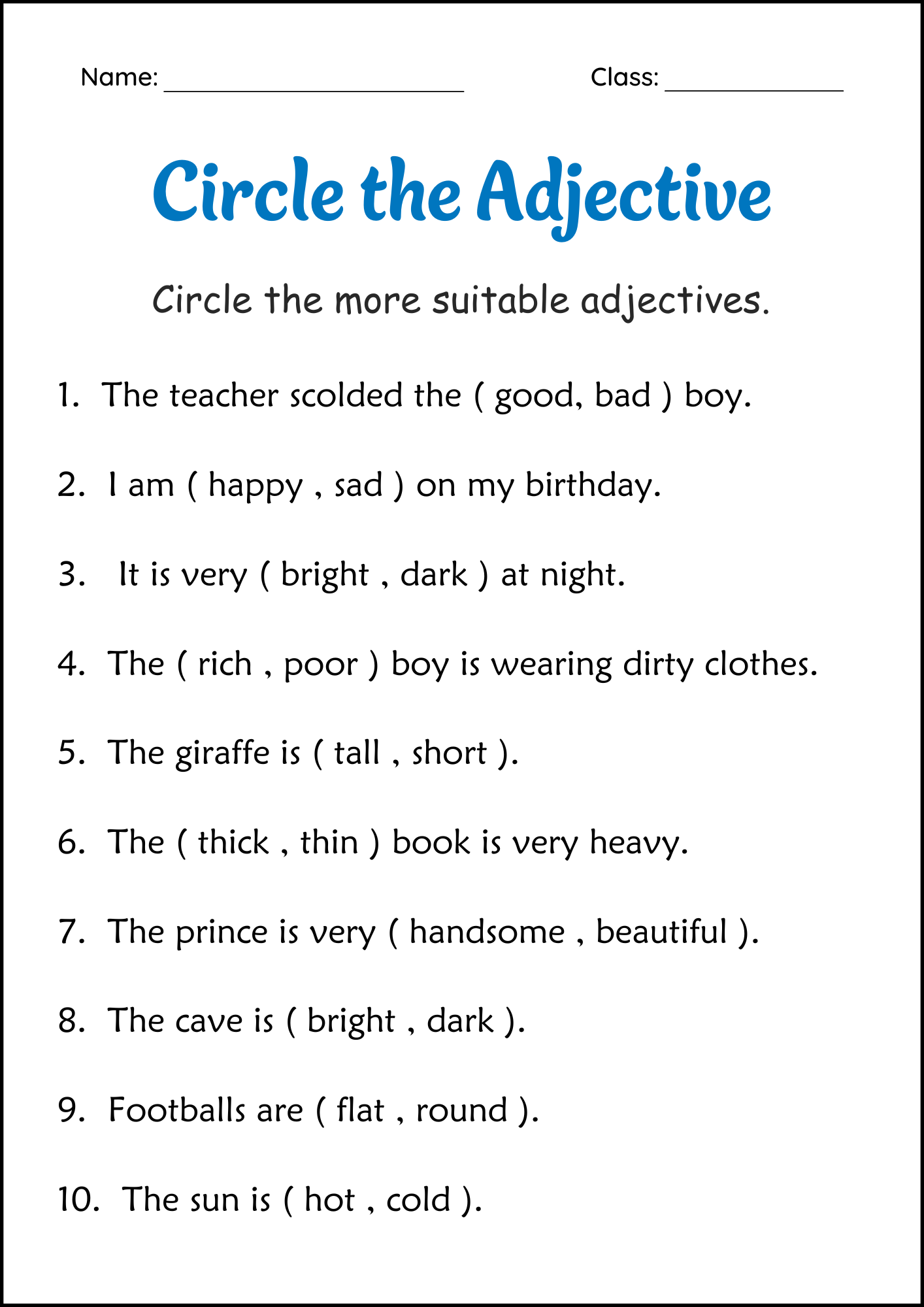 6th Grade Grammar Worksheet Pdf