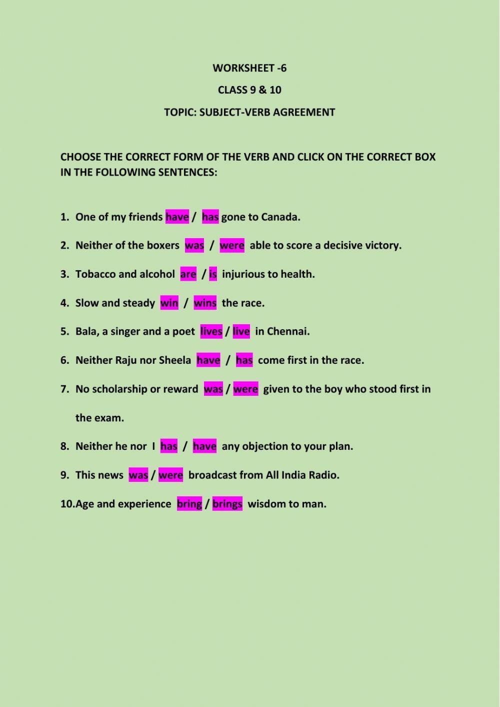 Class 10 Grammar Free Interactive Worksheets 525915 Class 10 Grammar Free Interactive Worksheets 525915