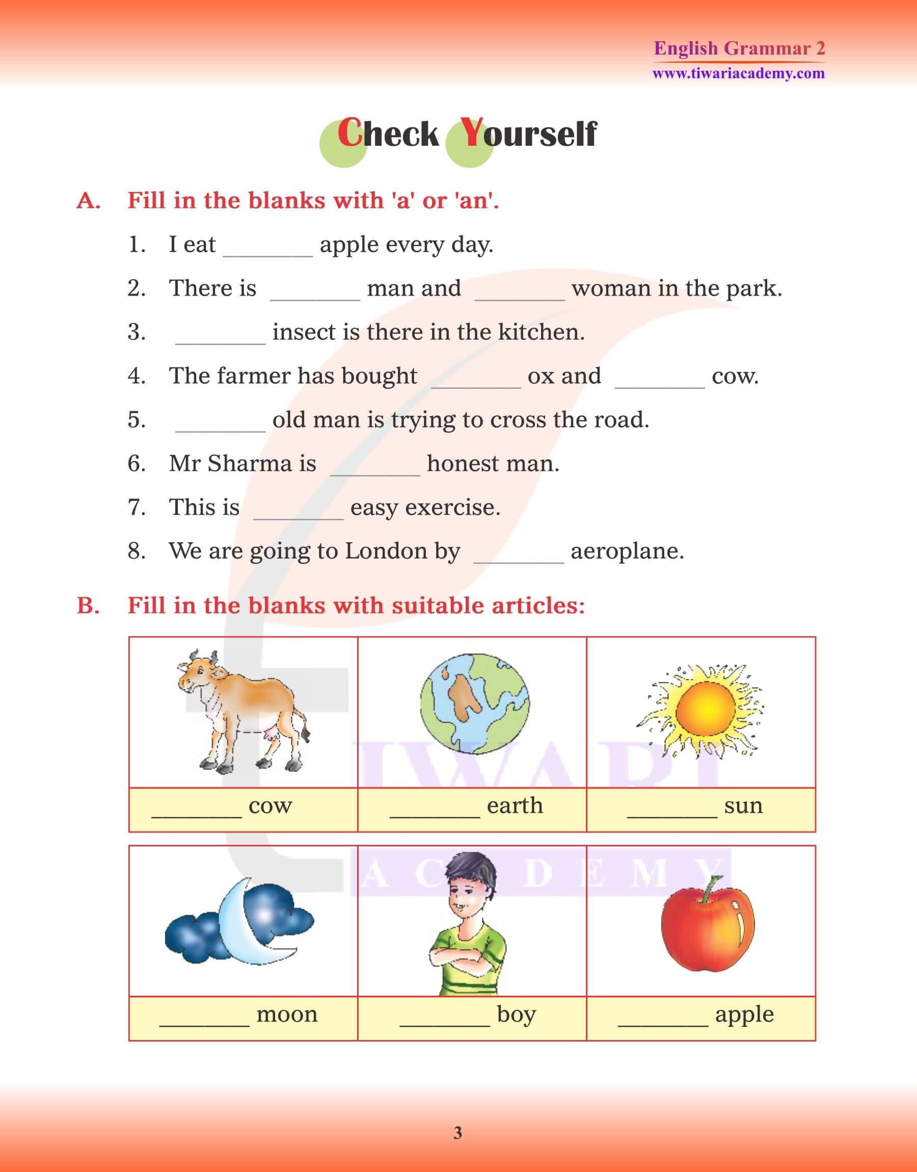 Class 2 English Grammar Chapter 8 Articles Use Of A An And The Class 2 English Grammar Chapter 8 Articles Use Of A An And The