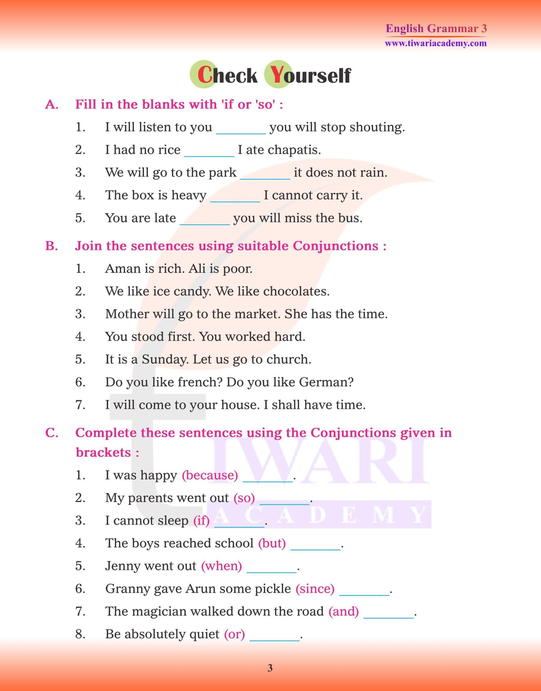 Class 3 English Grammar Chapter 19 Conjunction Or Joining Words 