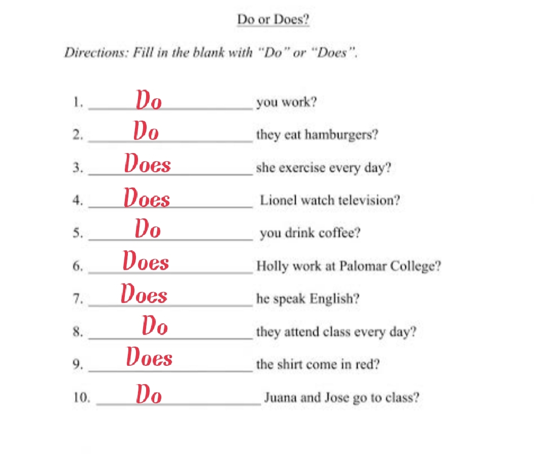 4th Class English Grammar Worksheets