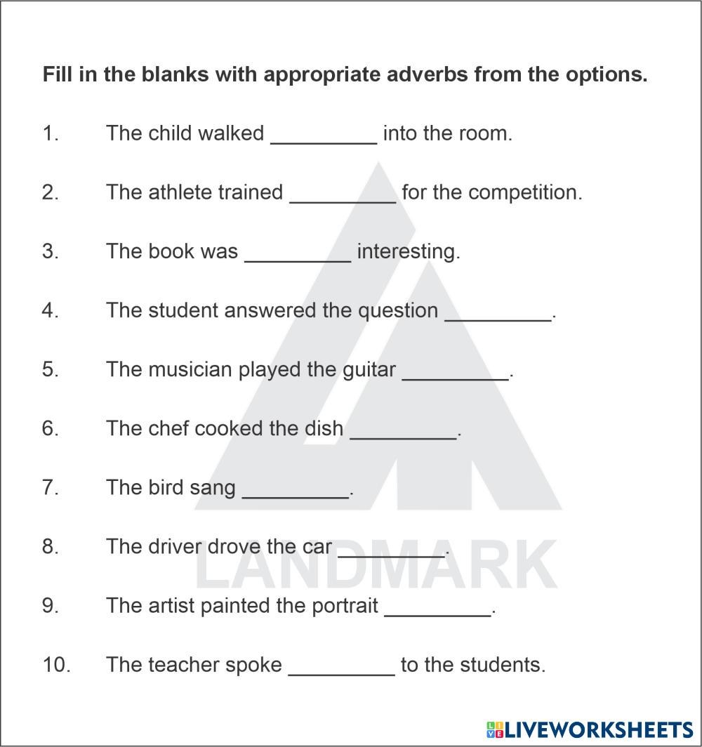 Class 5 Adverbs Free Interactive Worksheets 7712872