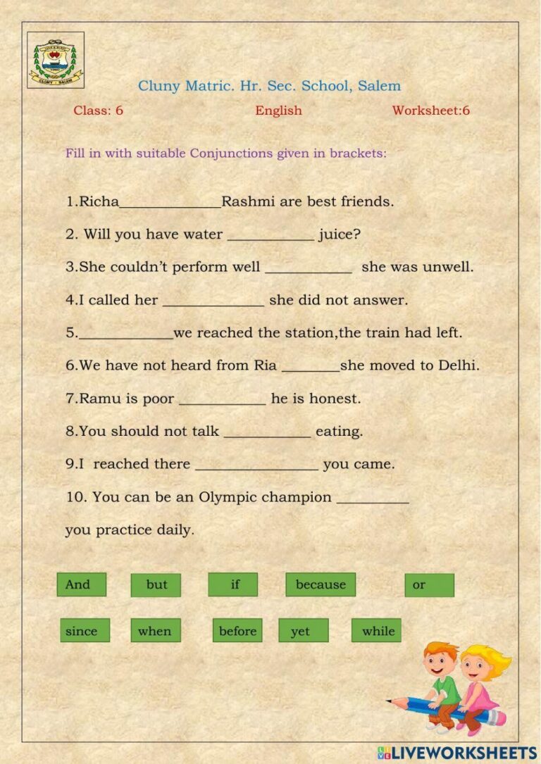 Class 6 English Free Interactive Worksheets 778164