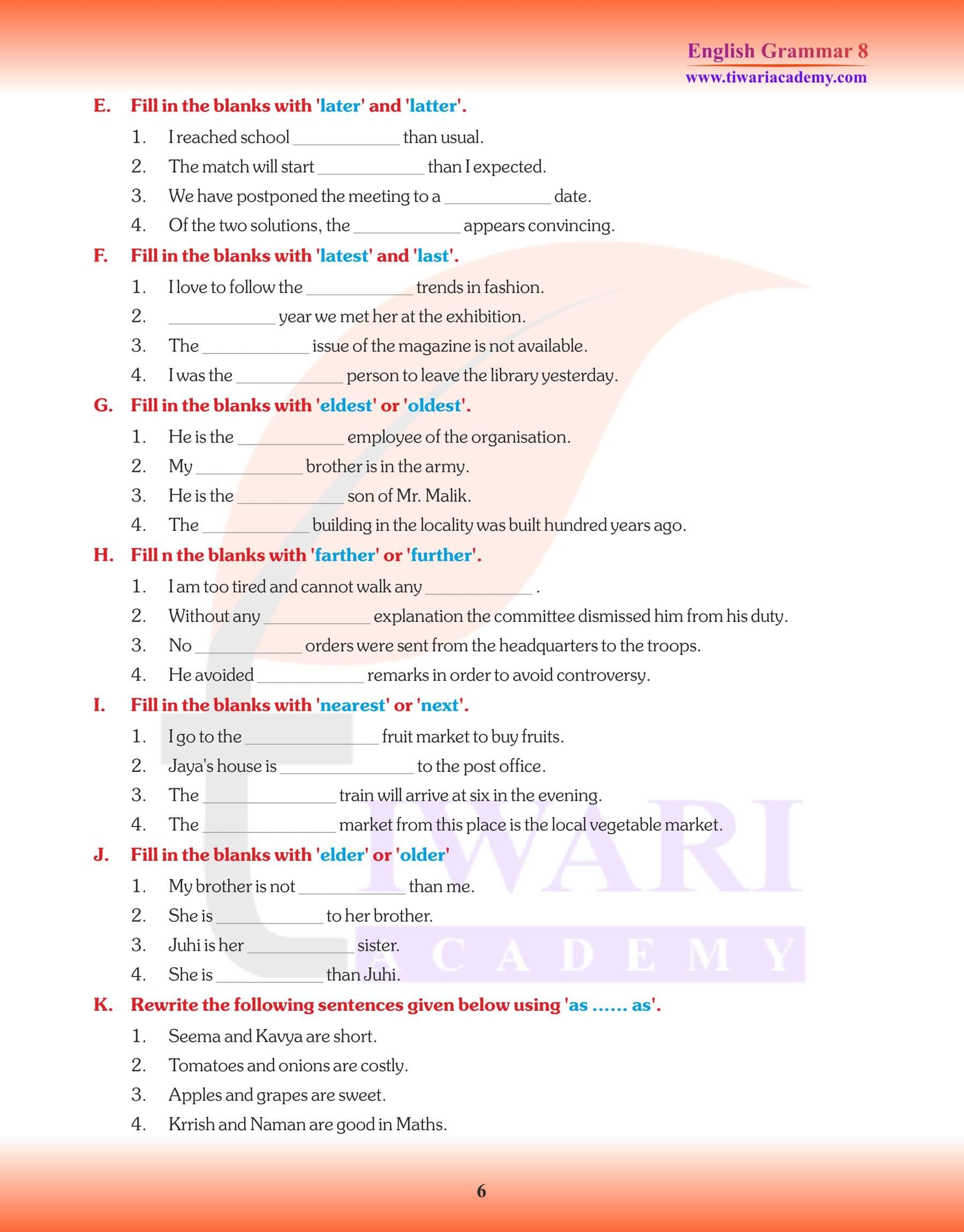 Class 8 English Grammar Chapter 7 The Adjective For Session 2025 26 Class 8 English Grammar Chapter 7 The Adjective For Session 2025 26