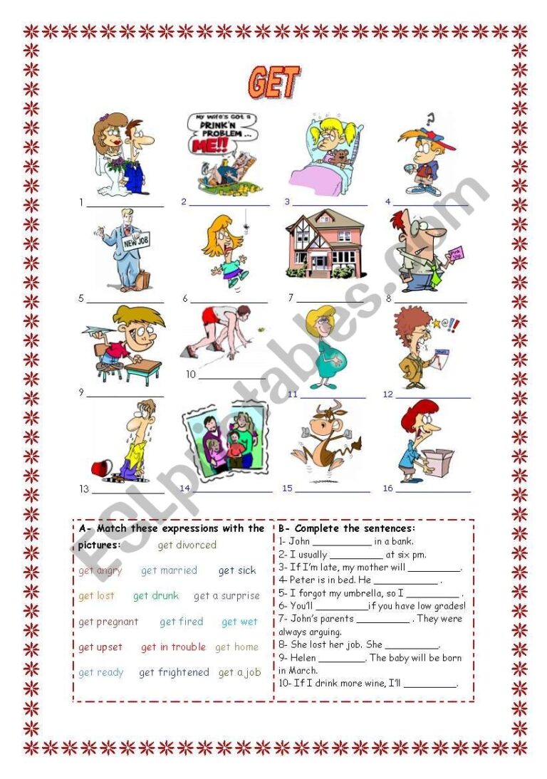 COLLOCATIONS WITH GET ESL Worksheet By Majocar