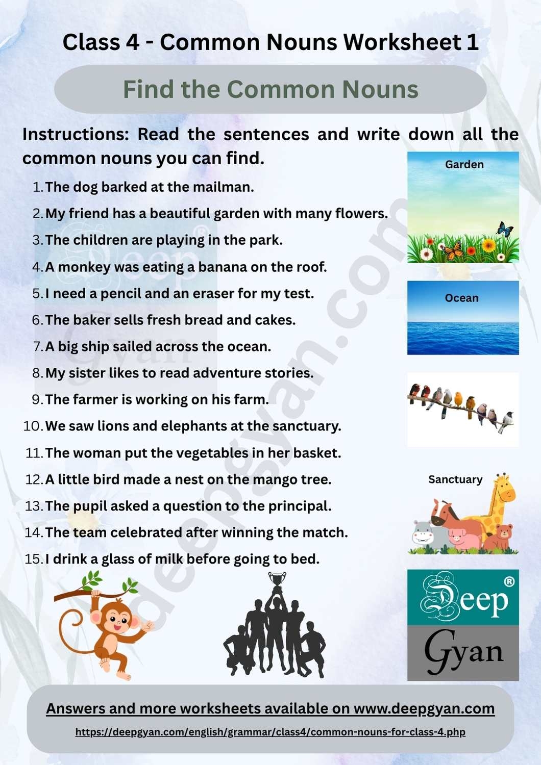 Class 4 English Grammar Noun Worksheet Class 4 English Grammar Noun Worksheet