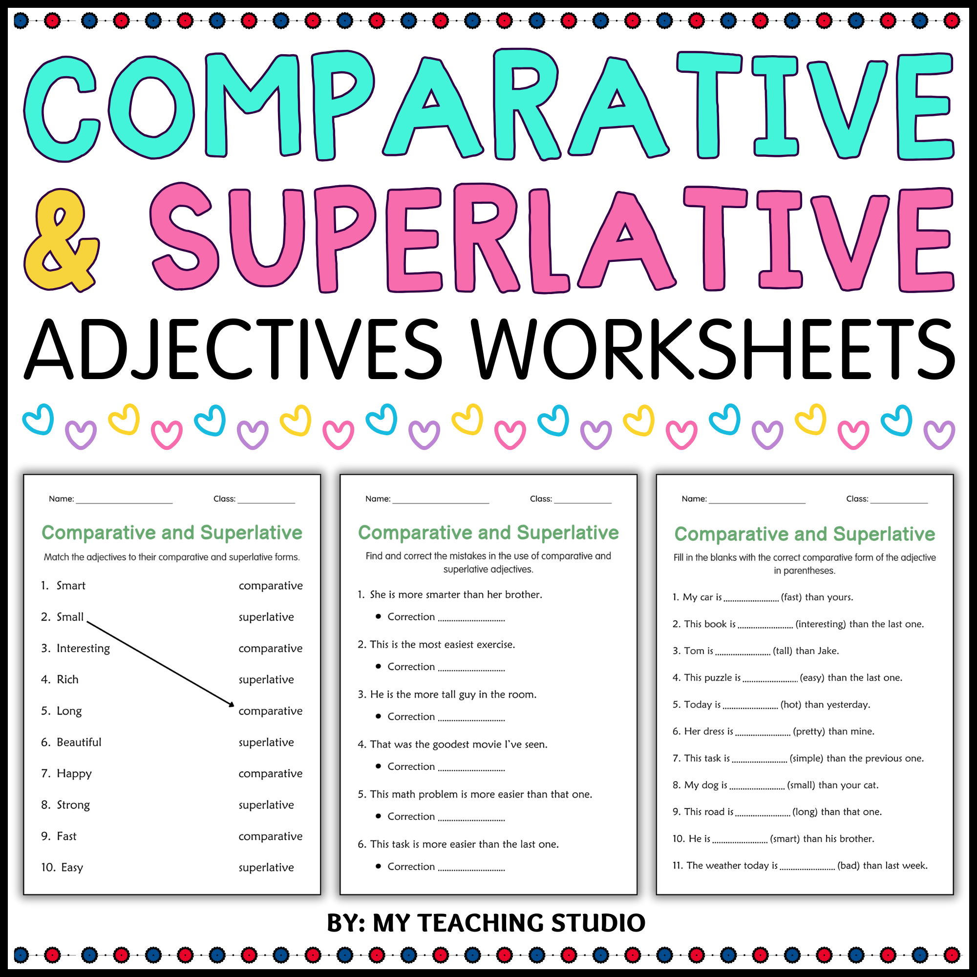 Comparative Adjectives Grammar Worksheets Comparative Adjectives Grammar Worksheets