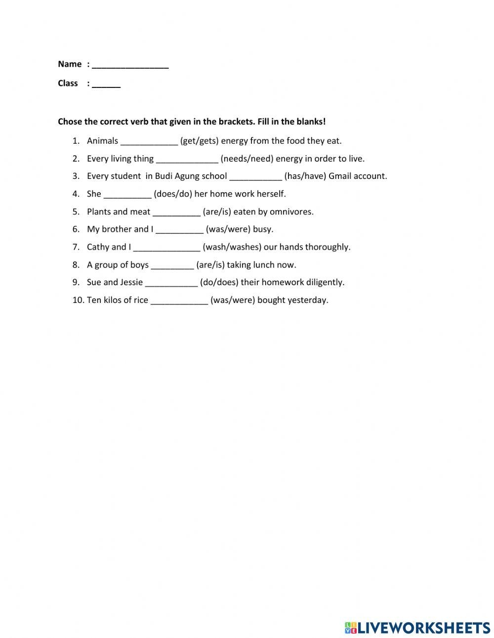 Concord agreeme Free Interactive Worksheets 1189889