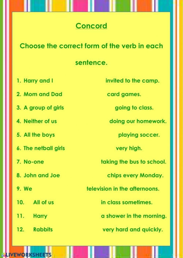 Concord Free Interactive Worksheets 51455