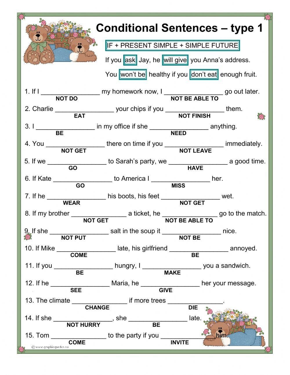 Conditional Sen Free Interactive Worksheets 44642
