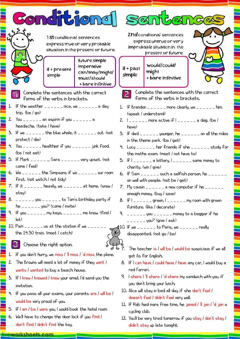 Conditional Sen Free Interactive Worksheets 47536