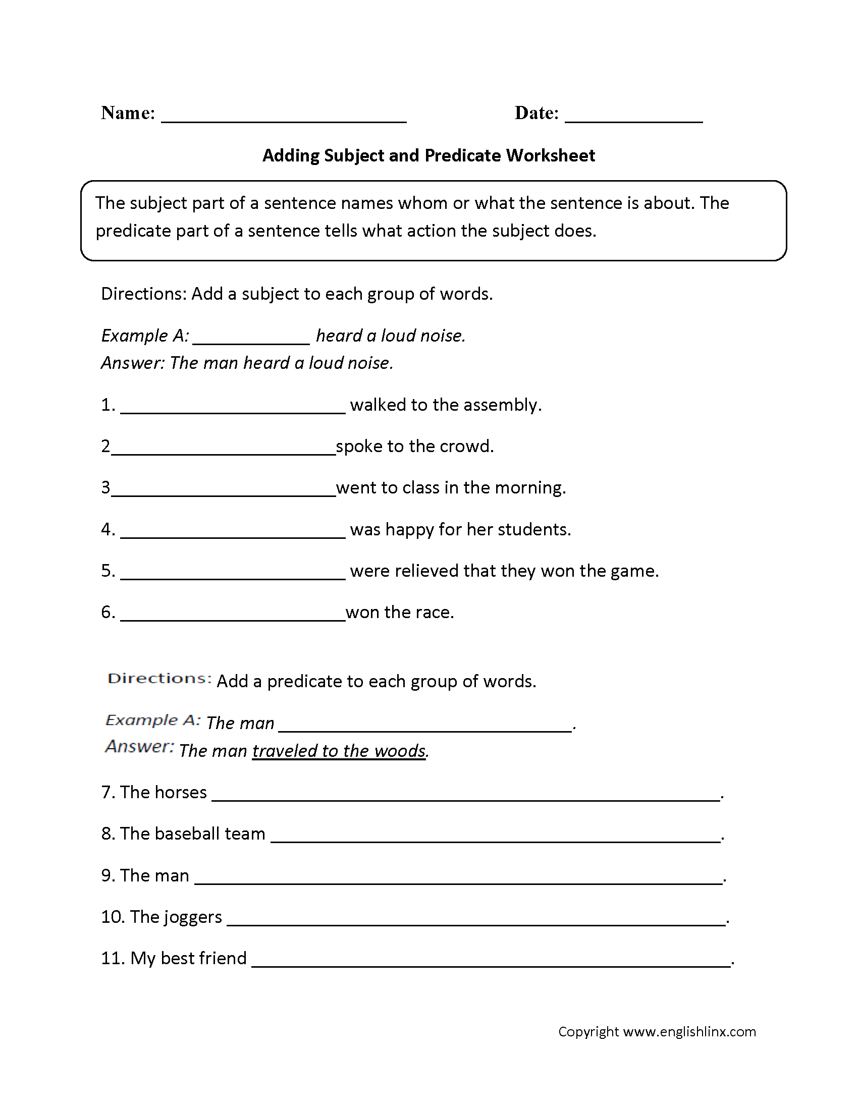 Content By Subject Worksheets Grammar Worksheets