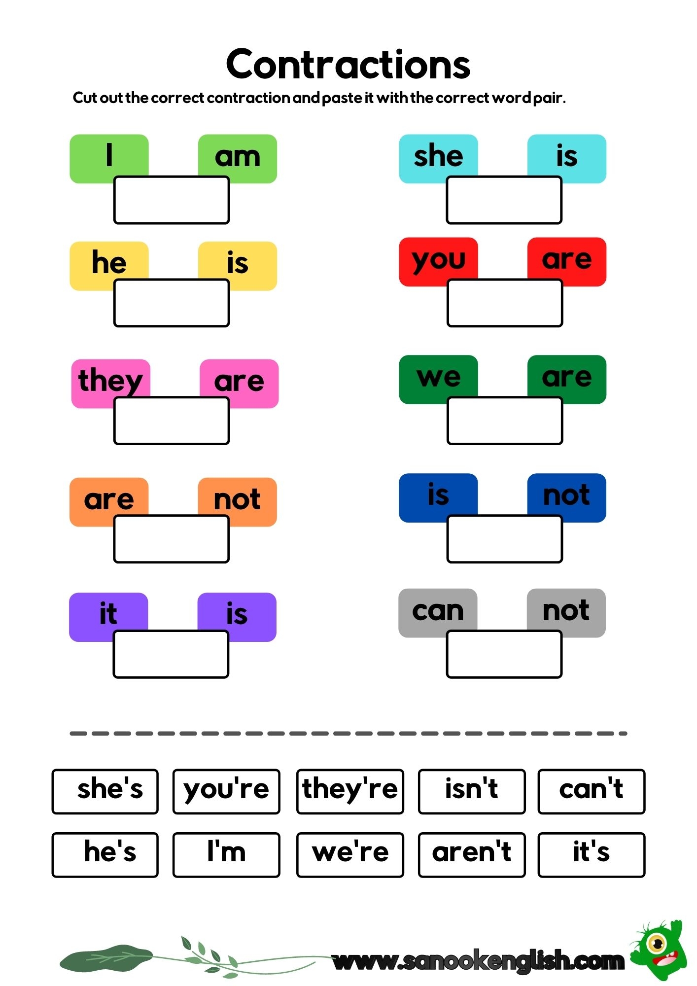 Contractions With Is Worksheets 3 Fun Am Is Are PDF Printables Contractions With Is Worksheets 3 Fun Am Is Are PDF Printables