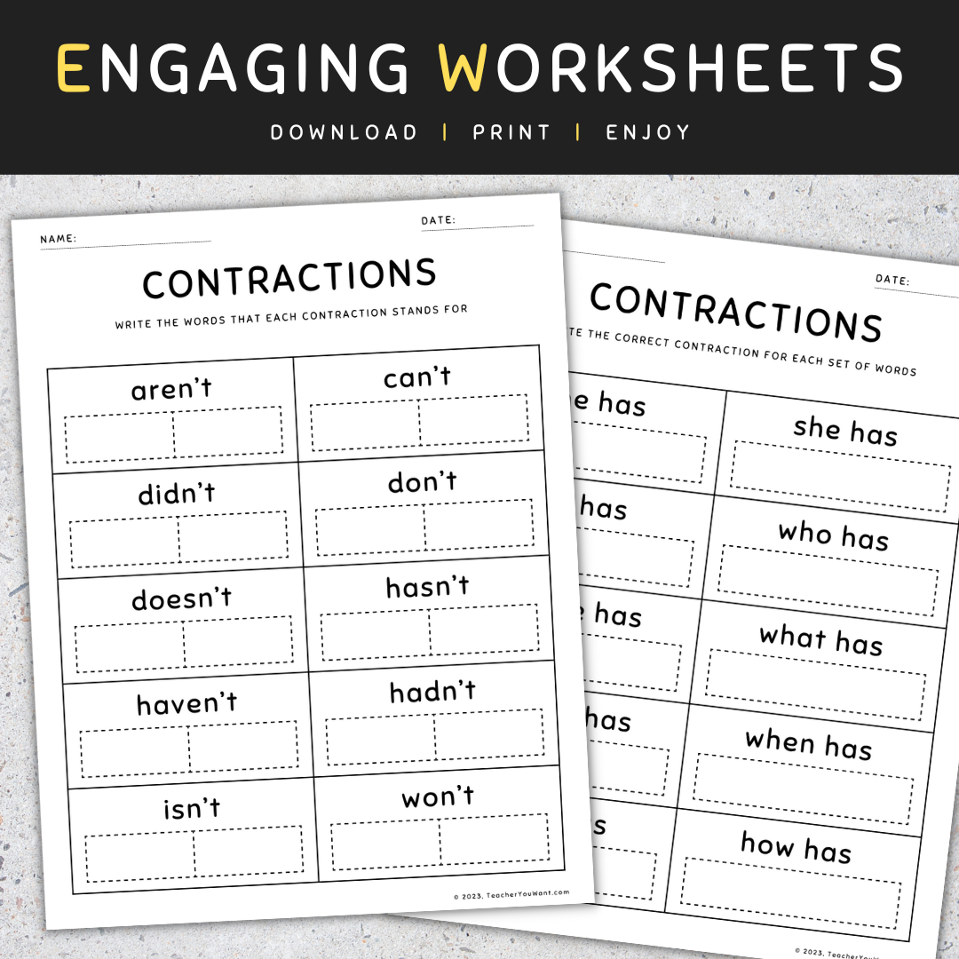 Contractions Worksheets And Activities Grammar Practice Review Pages Made By Teachers Contractions Worksheets And Activities Grammar Practice Review Pages Made By Teachers