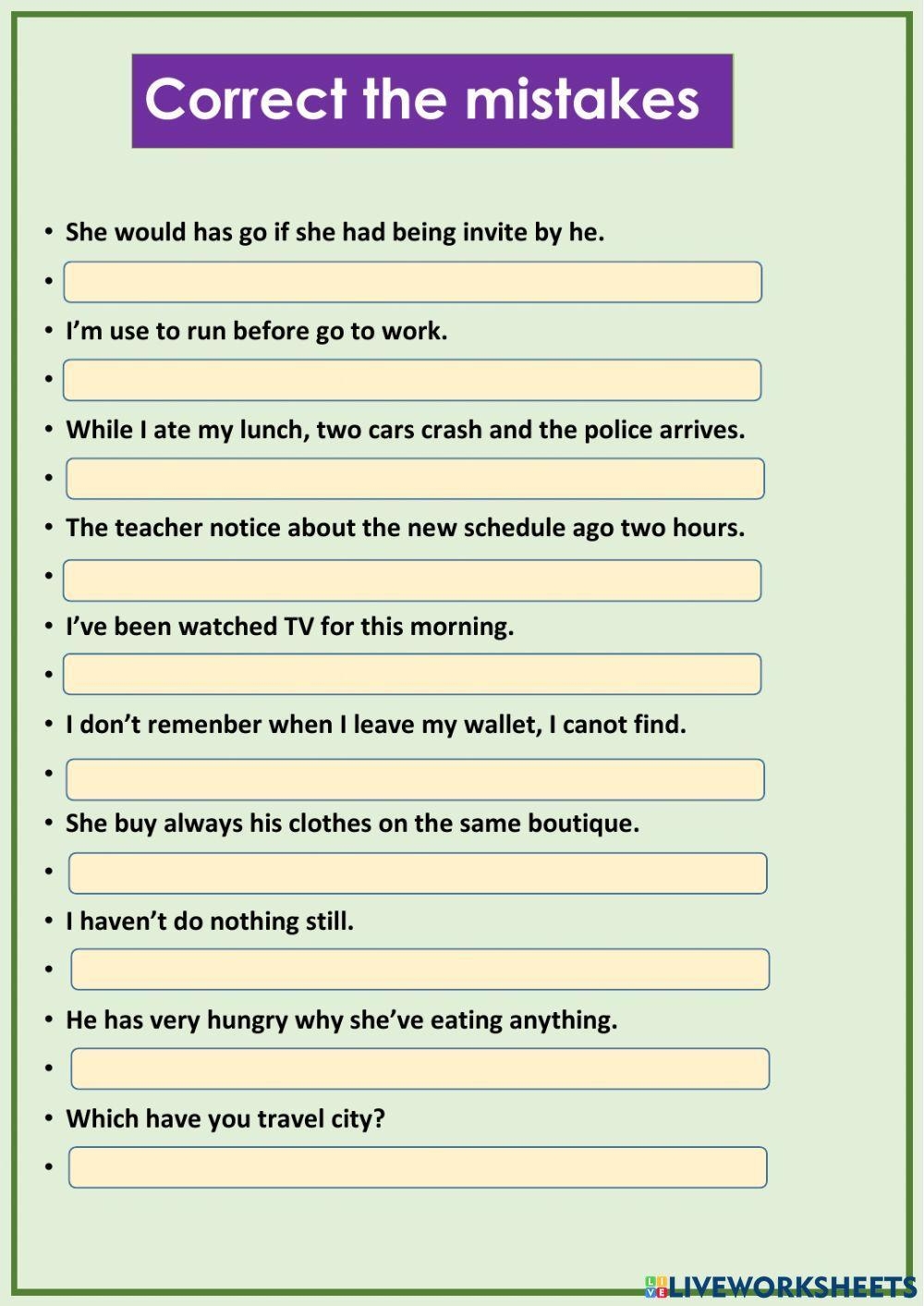 Correct Mistakes Free Interactive Worksheets 1549530 Correct Mistakes Free Interactive Worksheets 1549530