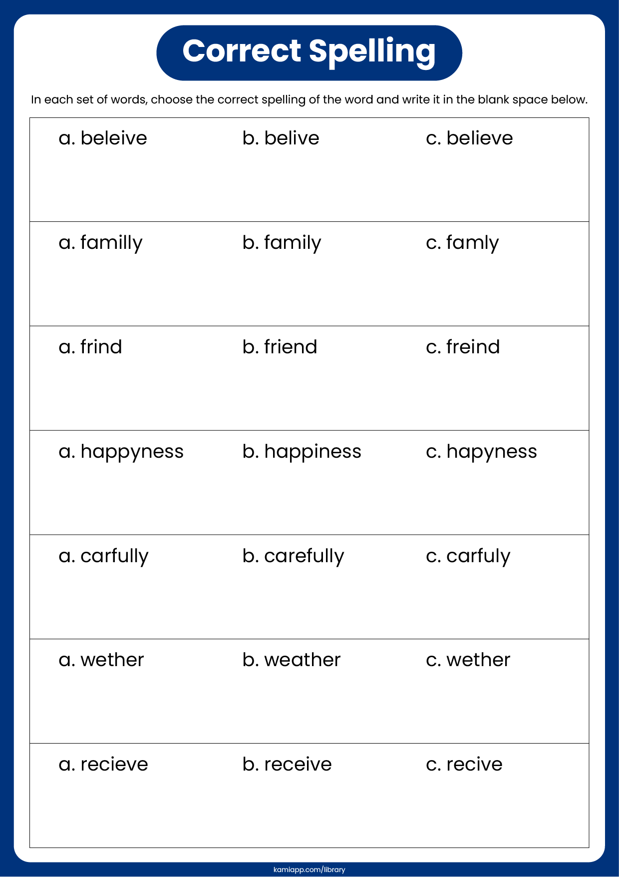 Correct Spelling Worksheet For Teachers Perfect For Grades 3rd 4th 5th English Language Arts Classroom Resources Kami Library Correct Spelling Worksheet For Teachers Perfect For Grades 3rd 4th 5th English Language Arts Classroom Resources Kami Library
