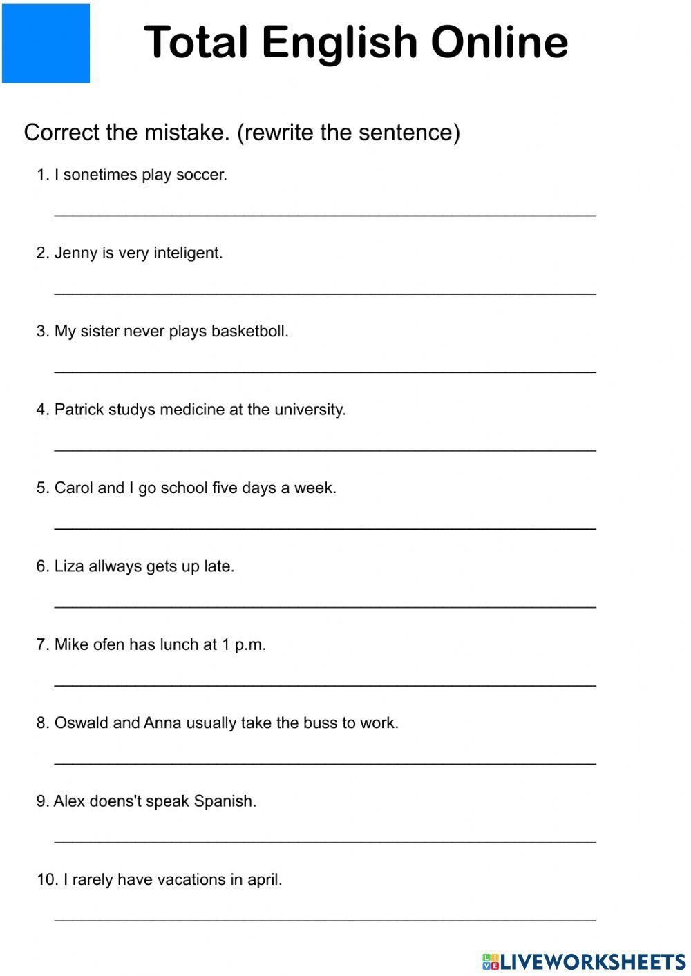 Correct The Mis Free Interactive Worksheets 2040729 Correct The Mis Free Interactive Worksheets 2040729