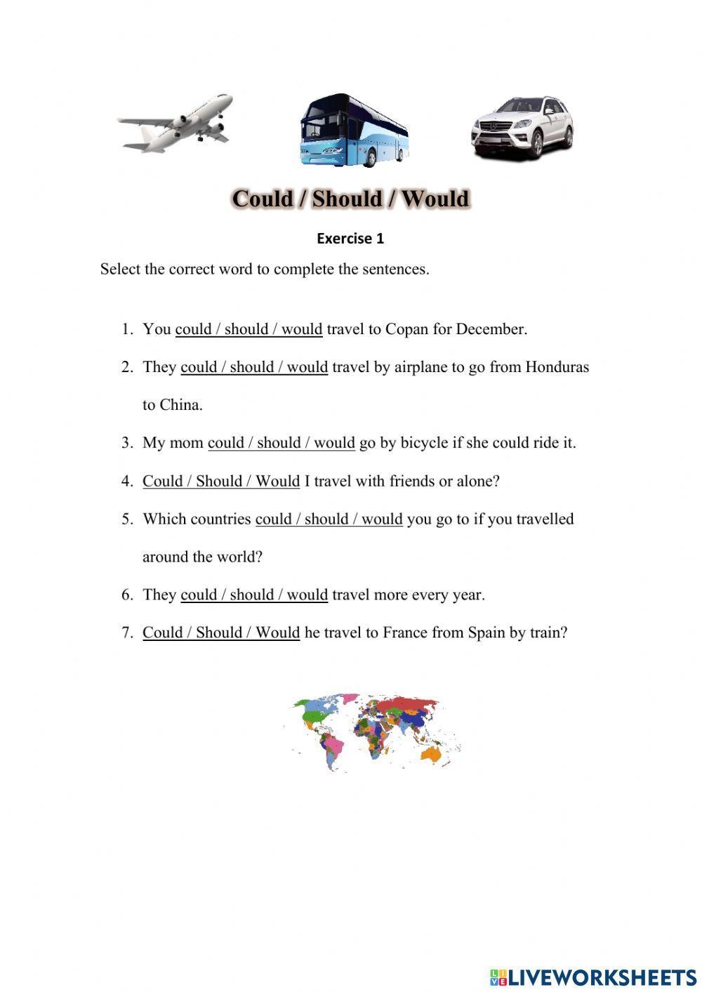 Could Should Free Interactive Worksheets 1991198 Could Should Free Interactive Worksheets 1991198