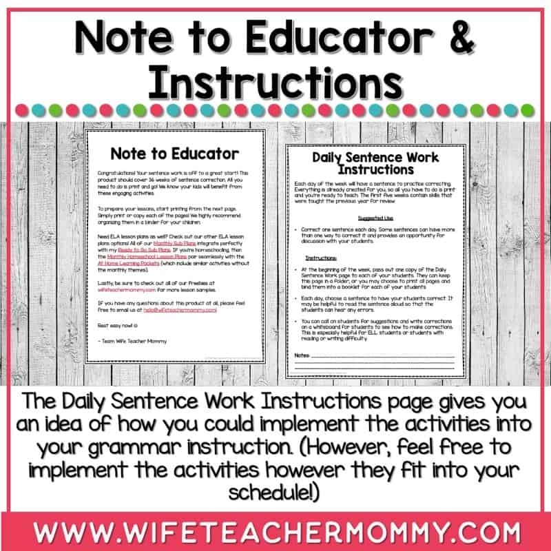 Daily Fix It Sentences 3rd Grade Teacher Approved 