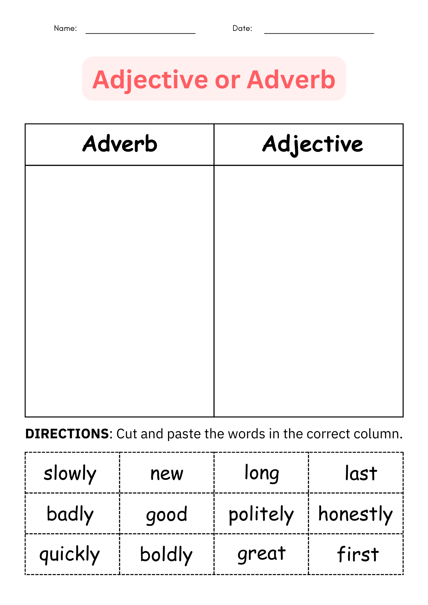 Daily Grammar Activities Adjectives Adverbs Worksheets 3rd 4th 5th Grade Made By Teachers