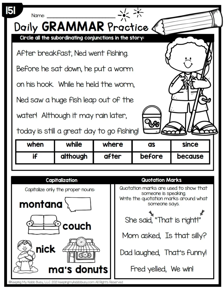 Daily Grammar Keeping My Kiddo Busy