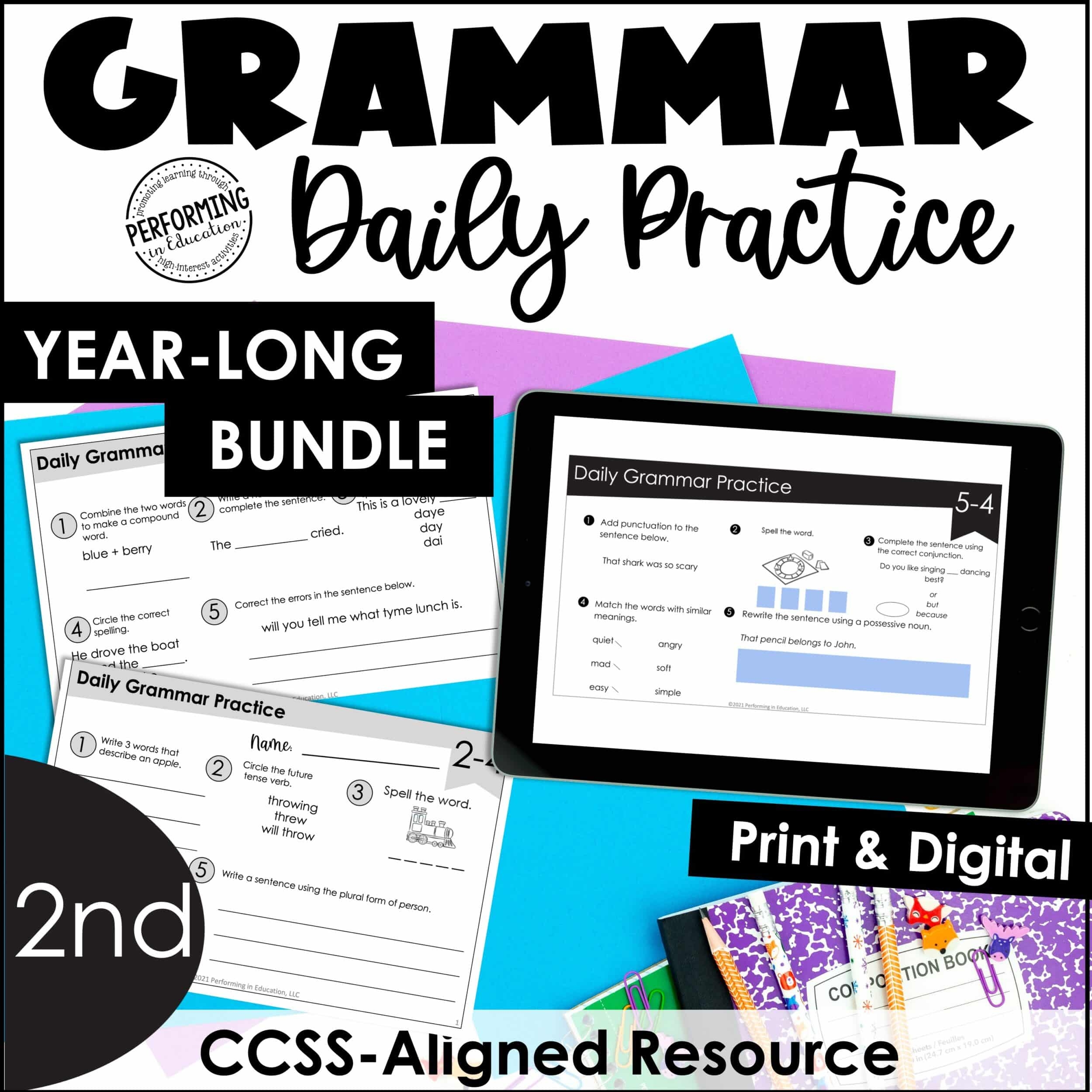 Daily Grammar Practice For 2nd Grade Grammar Worksheets Spiral Review Daily Grammar Practice For 2nd Grade Grammar Worksheets Spiral Review