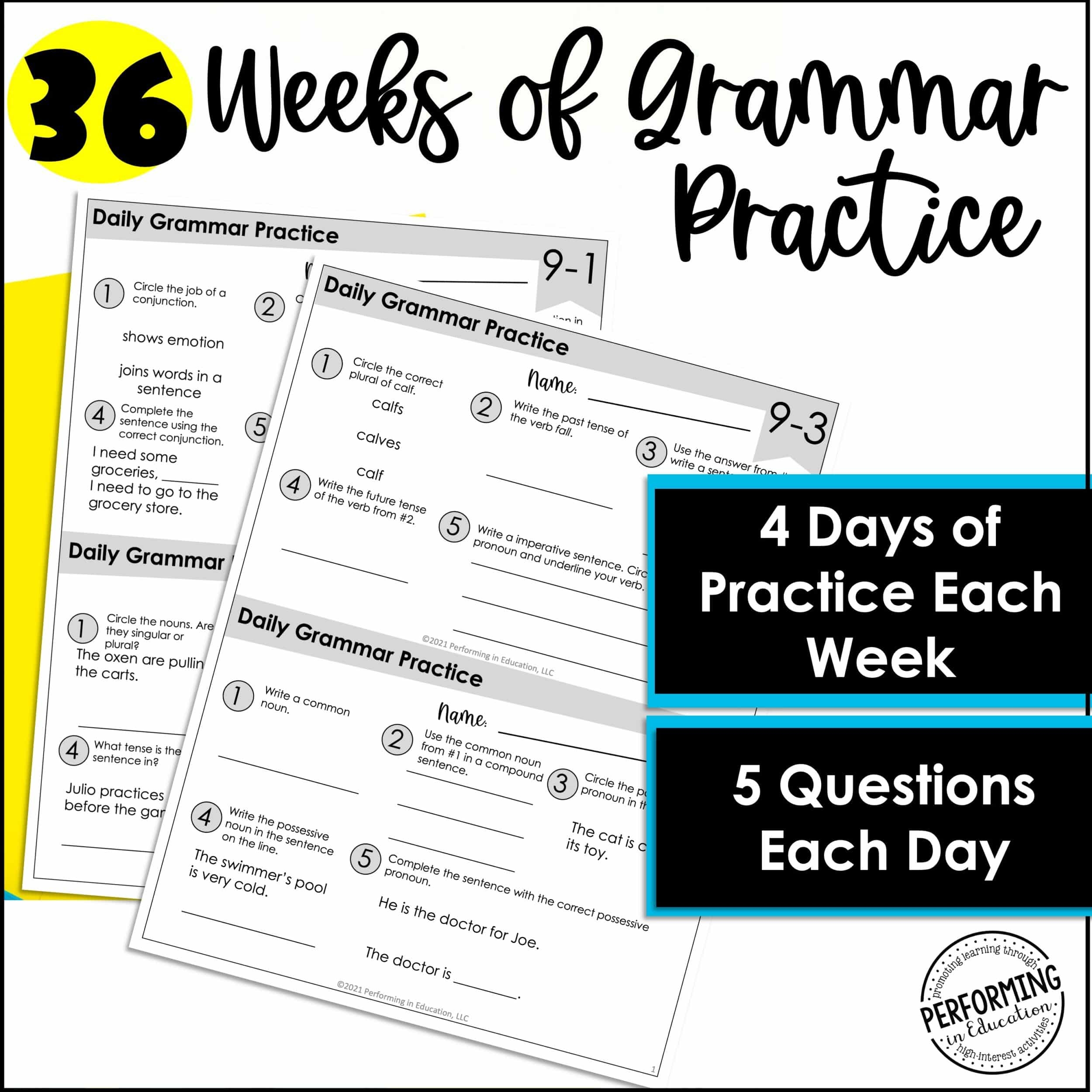 Third Grade Grammar Worksheets