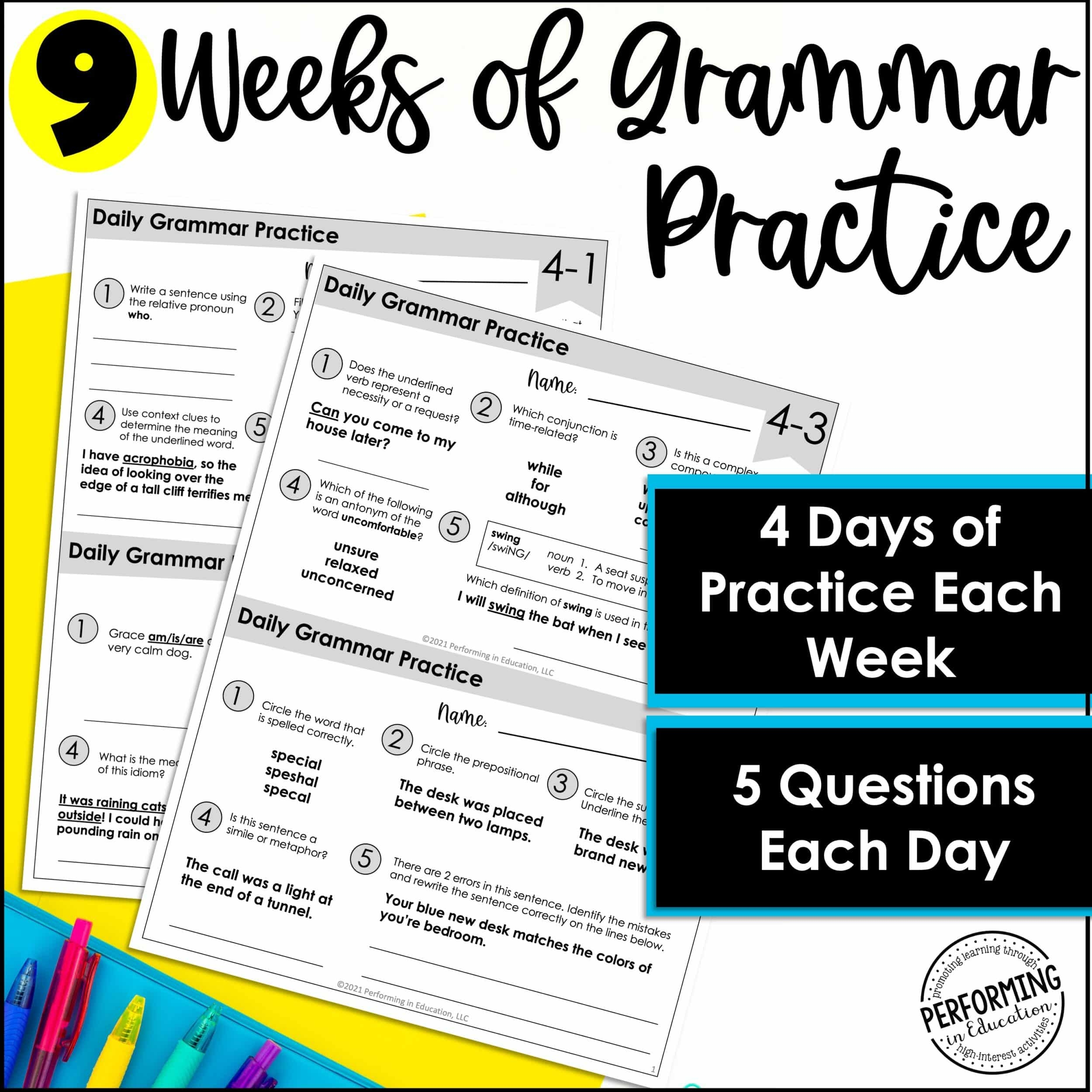 Daily Grammar Practice For 4th Grade Grammar Worksheets Spiral Review Daily Grammar Practice For 4th Grade Grammar Worksheets Spiral Review