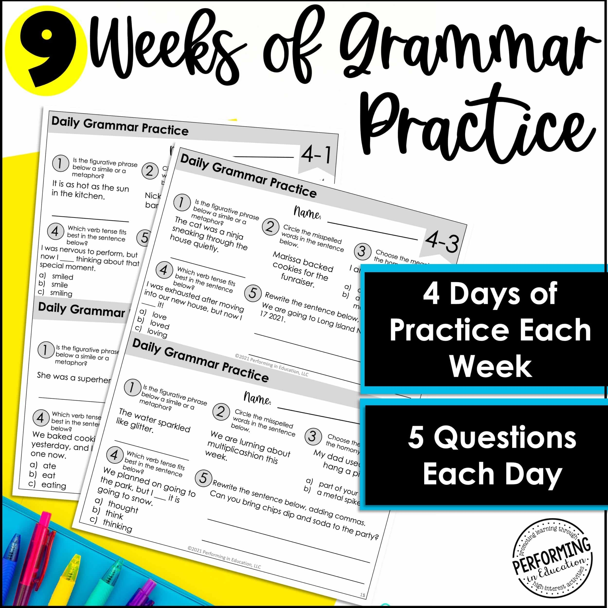 5th Grade Grammar Worksheet