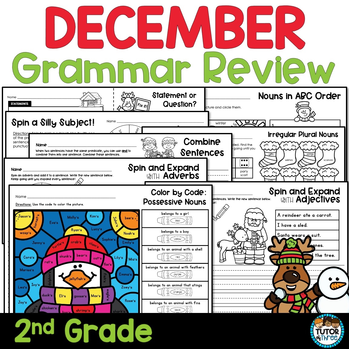 December Morning Work 2nd Grade Grammar Worksheets Classful