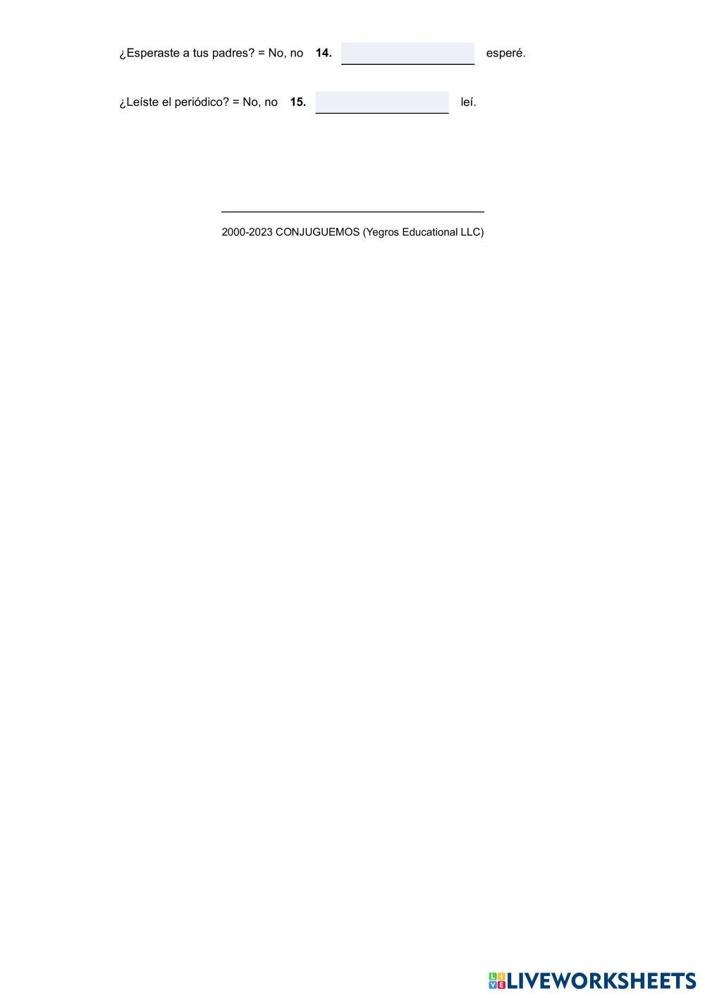 Conjuguemos Grammar Worksheet Direct Object Pronouns Conjuguemos Grammar Worksheet Direct Object Pronouns