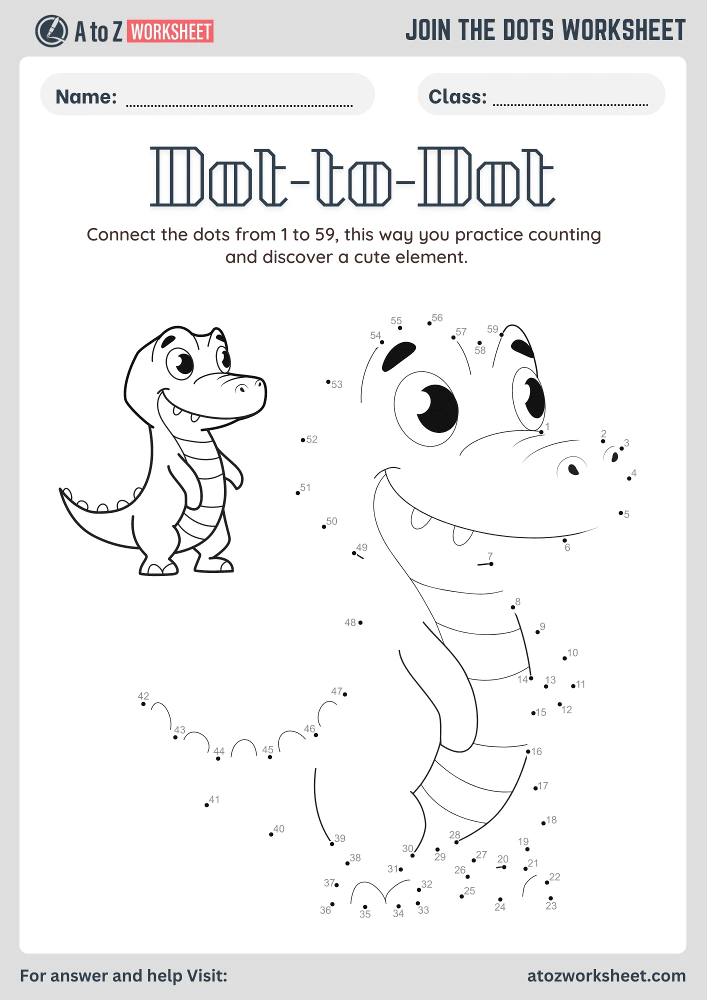 Dot To Dot Worksheet For Kids A To Z Worksheet