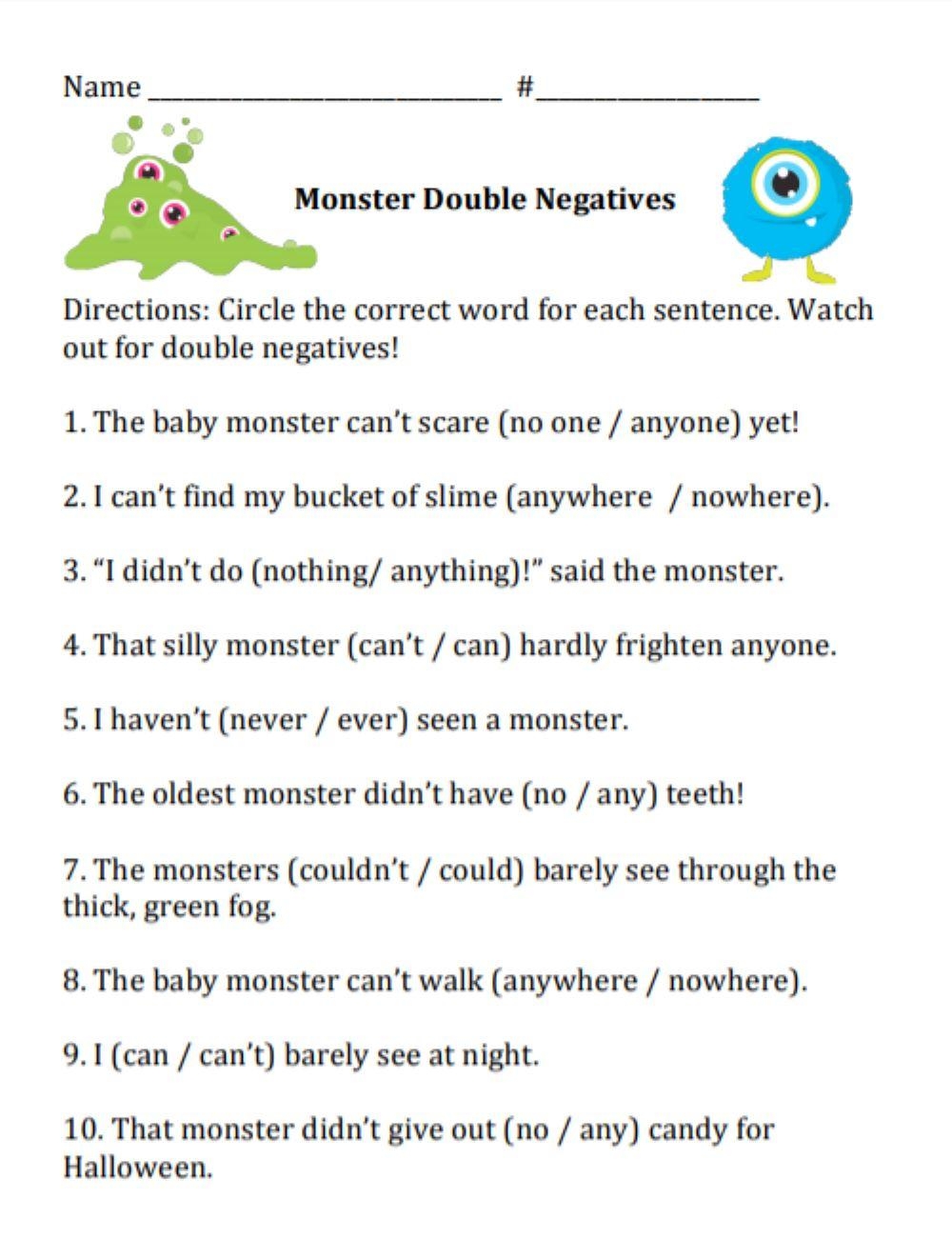 Double Negative Free Interactive Worksheets 675677 Double Negative Free Interactive Worksheets 675677
