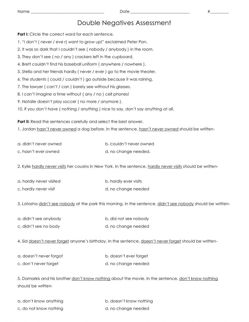 Double Negative Free Interactive Worksheets 675680 Double Negative Free Interactive Worksheets 675680