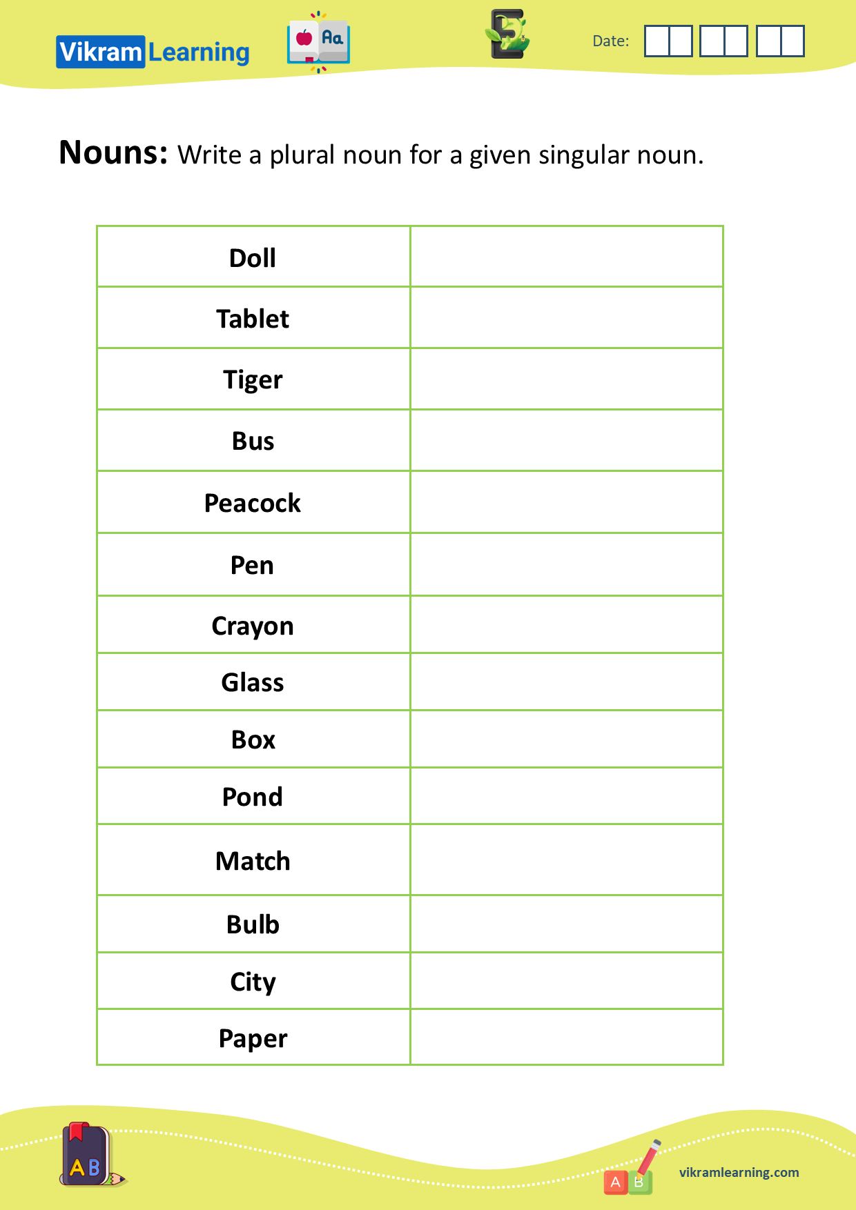 Download English Grammar Nouns Naming Words Worksheets For Free 