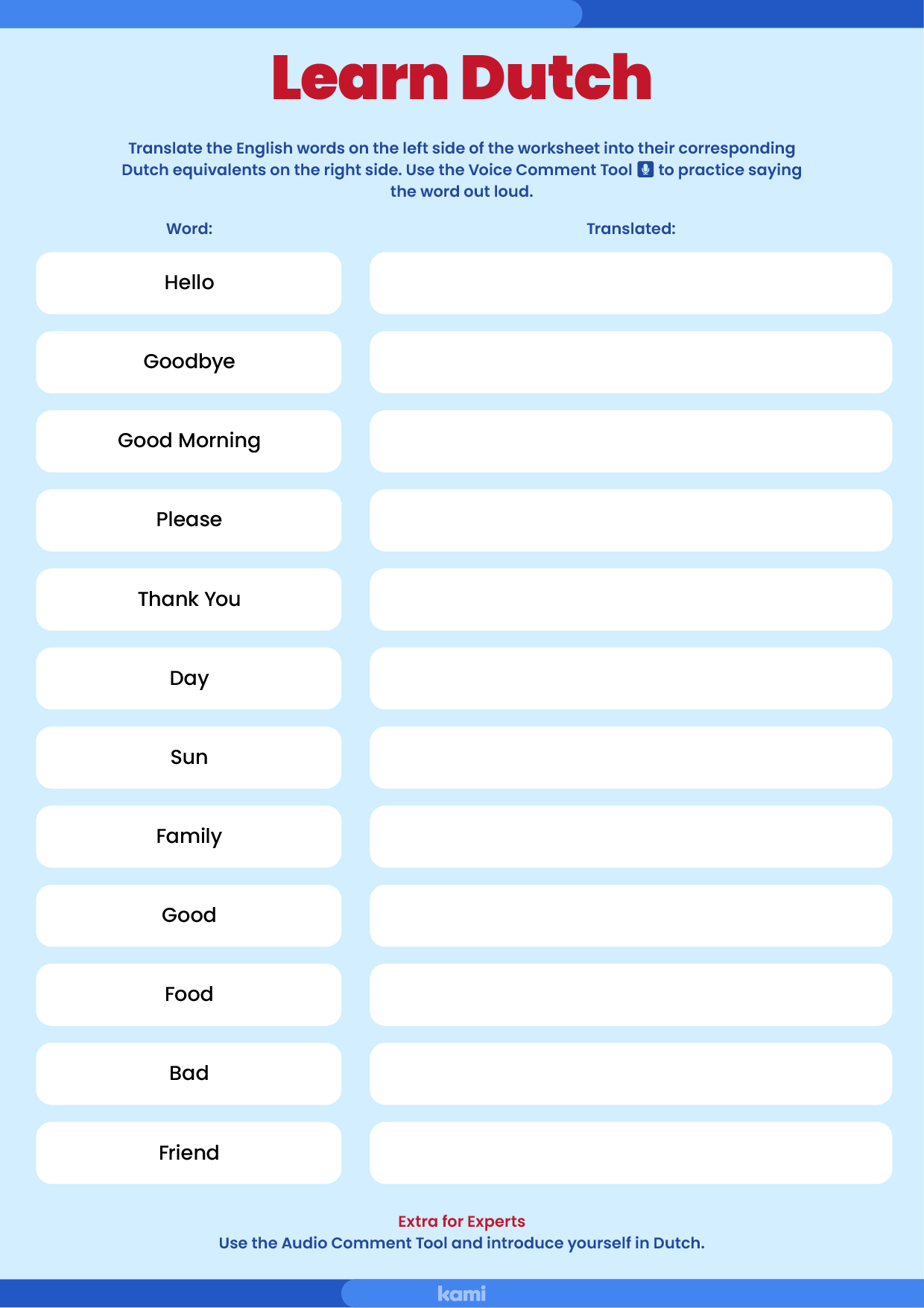 Dutch Words Worksheet For Teachers Perfect For Grades 10th 11th Dutch Words Worksheet For Teachers Perfect For Grades 10th 11th