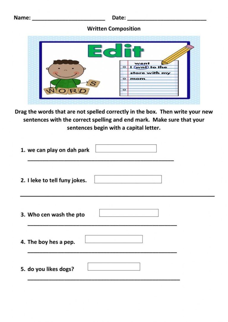 Editing Free Interactive Worksheets 585445