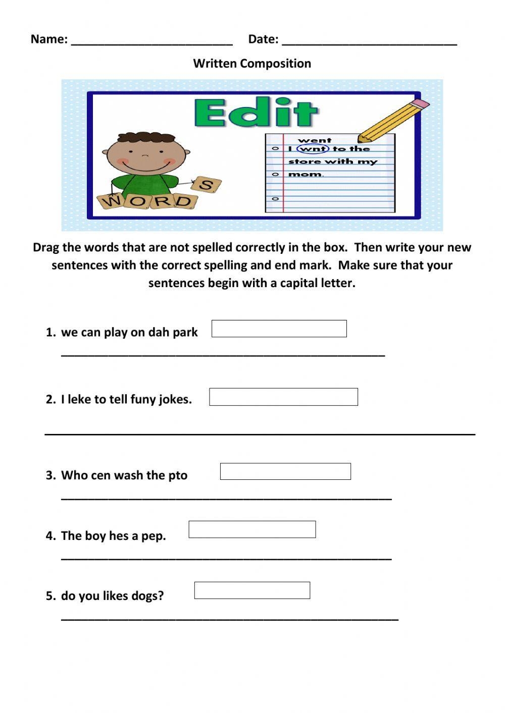 Grammar And Editing Worksheets Grammar And Editing Worksheets