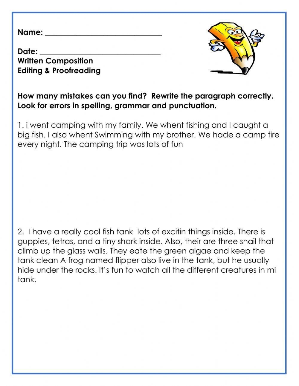 Editing U0026 Proof Free Interactive Worksheets 498977