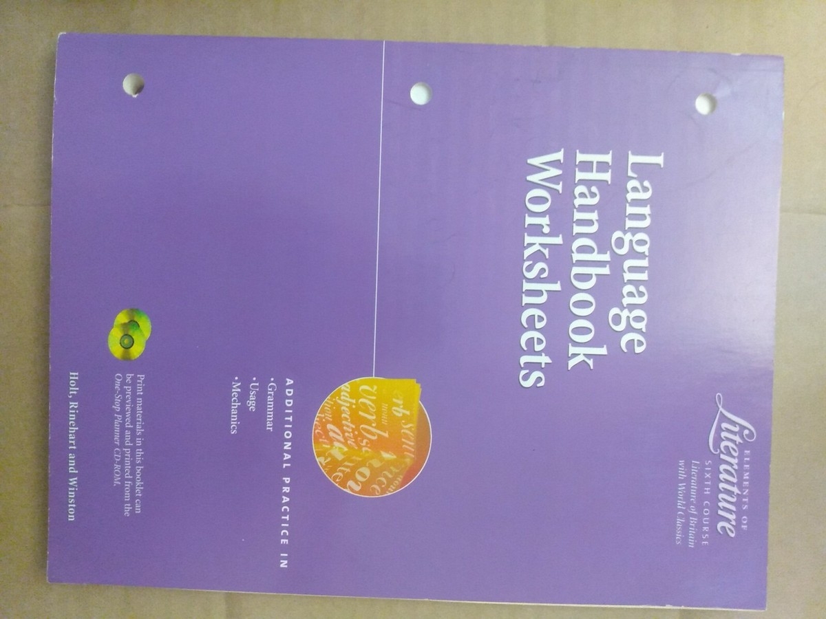 Elements Of Language Language Handbook Worksheets Holt Rinehart 9780030524080 EBay