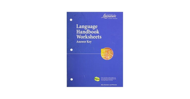 Elements Of Literature Language Handbook Worksheets Answer Key Third Course Rom Rinehart Winston Holt 9780030524141 Amazon Books