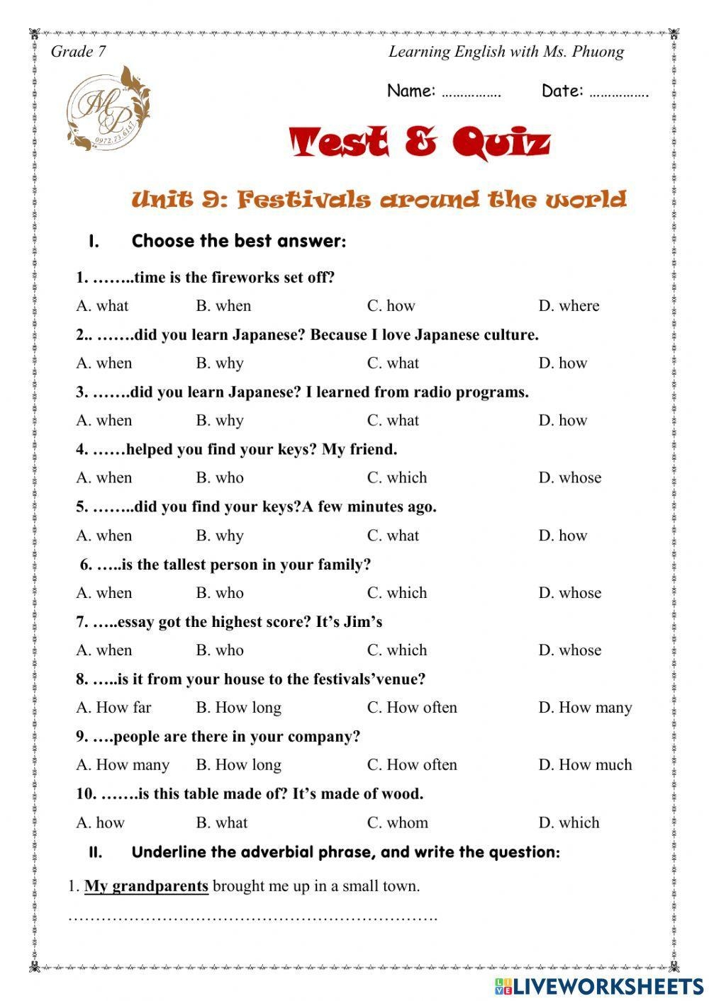 English 7 Uni Free Interactive Worksheets 1912692 English 7 Uni Free Interactive Worksheets 1912692