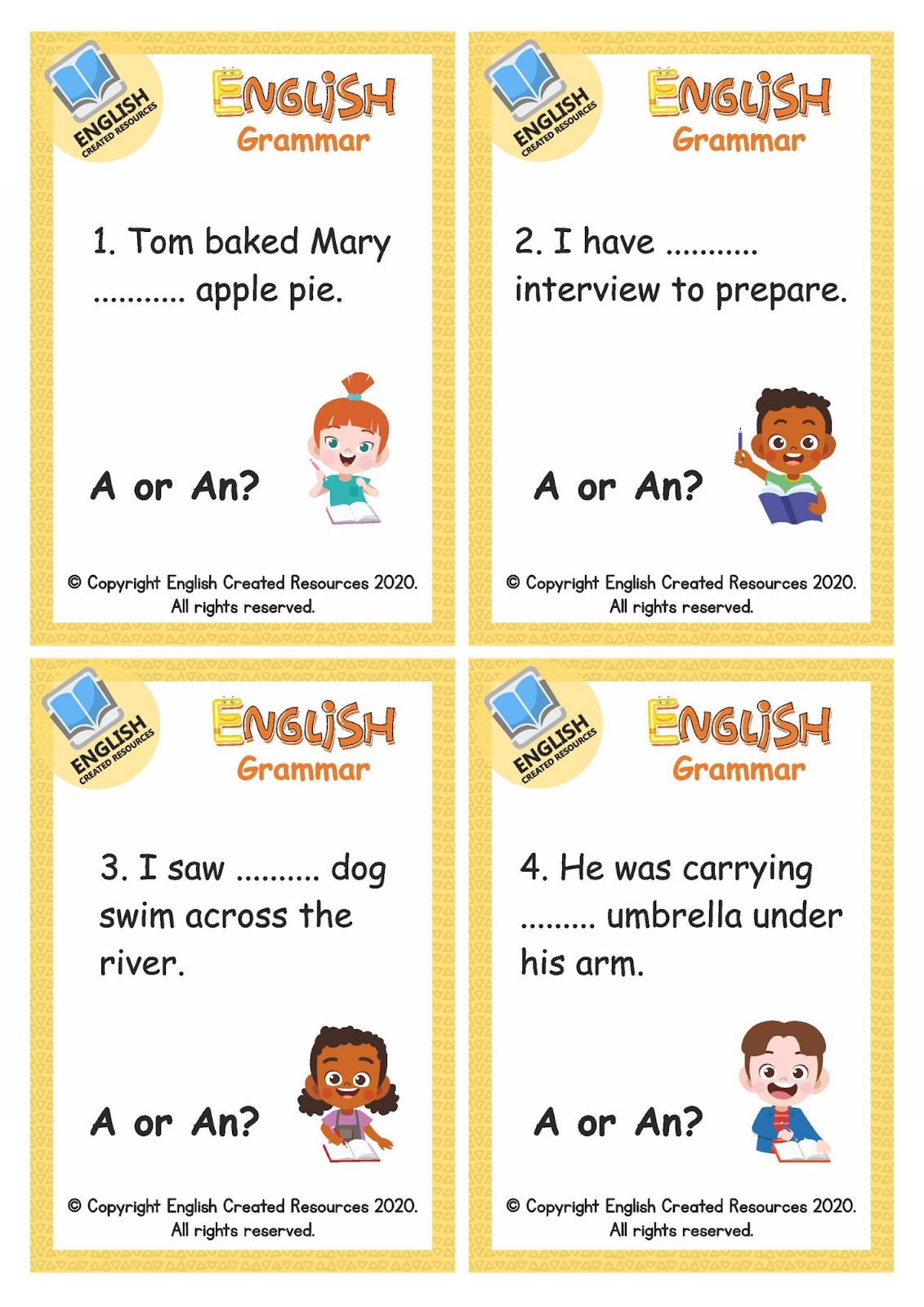 English Grammar A Or An Worksheets English Created Resources English Grammar A Or An Worksheets English Created Resources