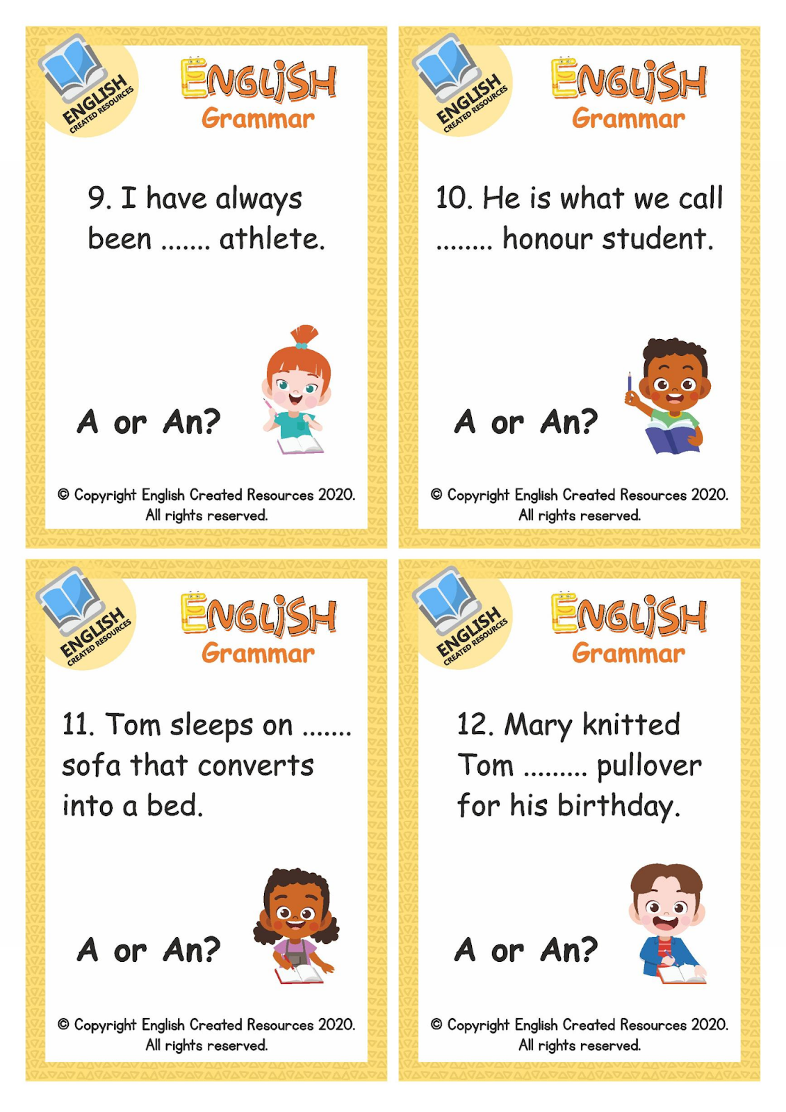 English Grammar A Or An Worksheets English Created Resources English Grammar A Or An Worksheets English Created Resources