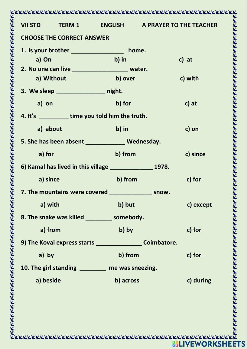 English Grammar Free Interactive Worksheets 1034750