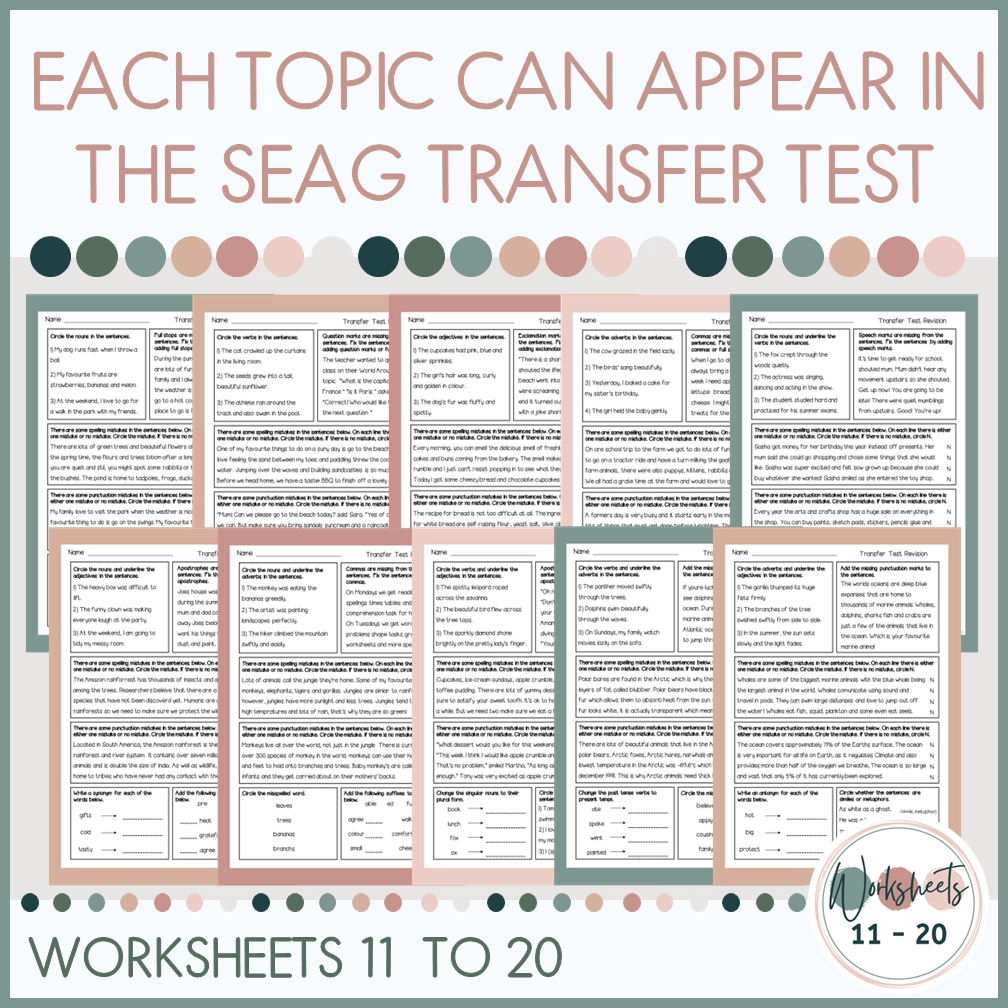 English Grammar Worksheets KS2 Worksheets 11 20 Kerry Grogan Tutoring