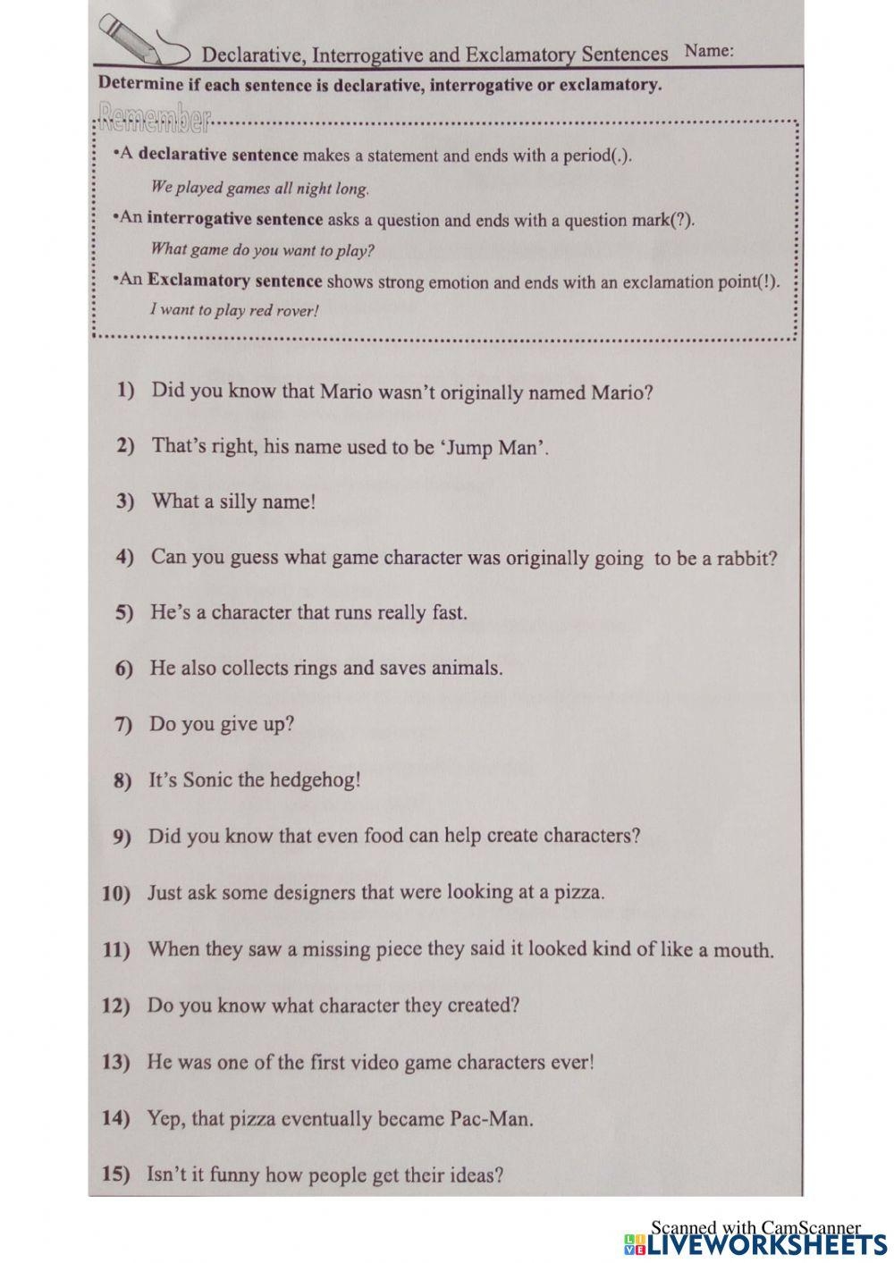 English Languag Free Interactive Worksheets 2829078