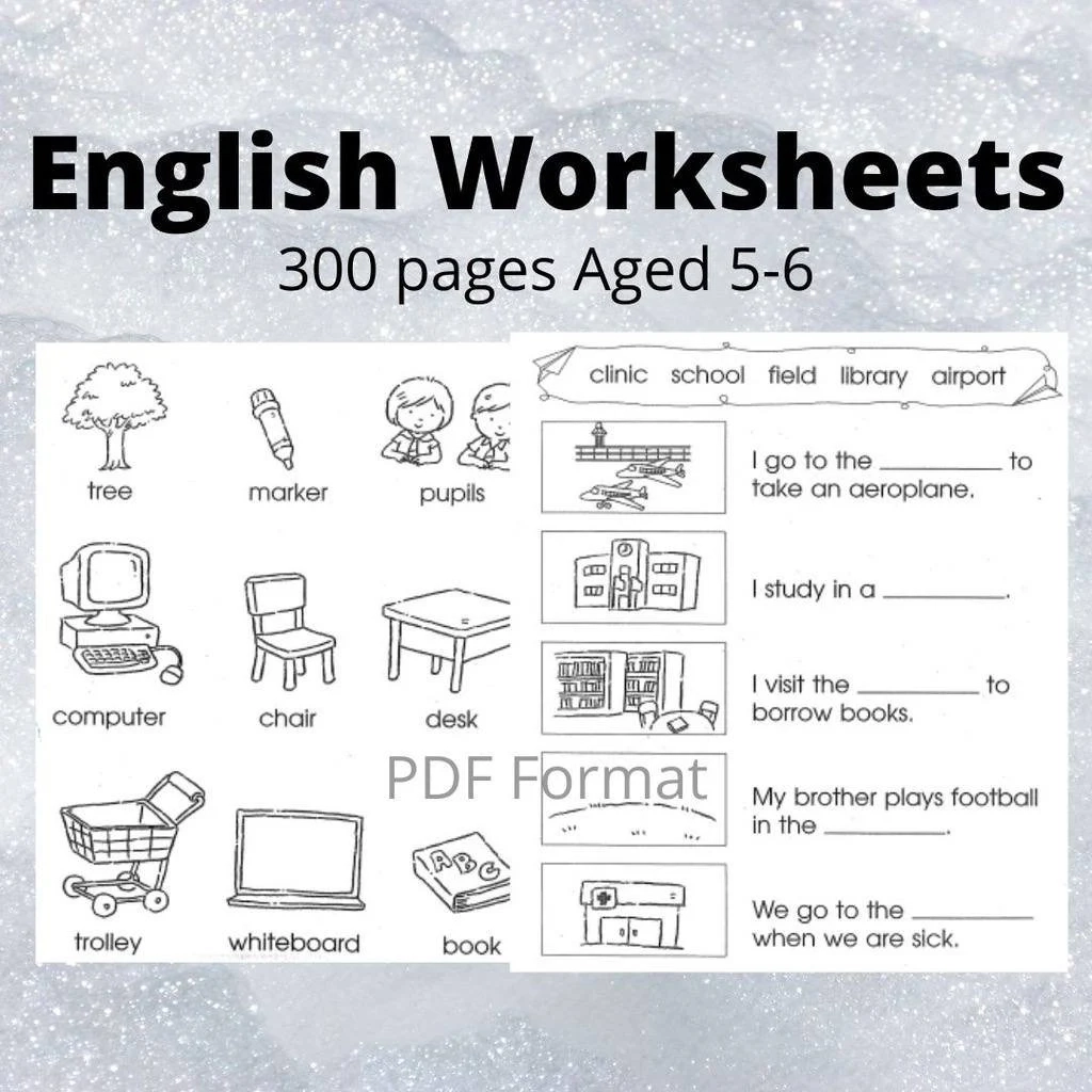 English Simple Grammar Exercise Printable Etsy