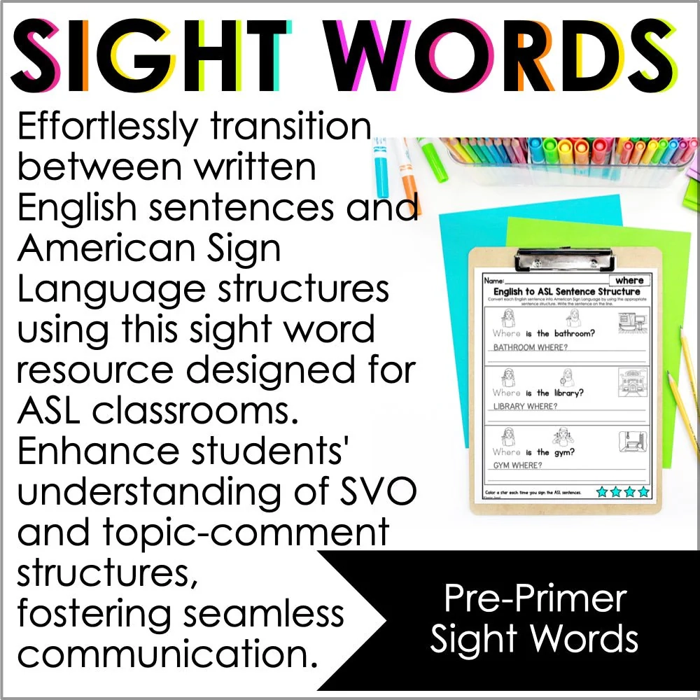 Asl Grammar Worksheets