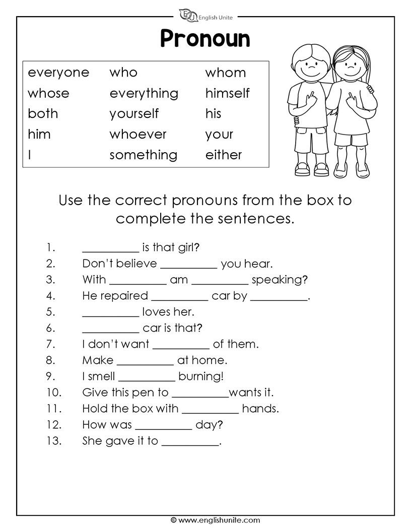 English Unite Pronouns Worksheet 3 English Unite Pronouns Worksheet 3